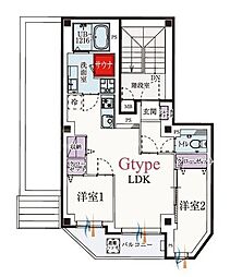 b'CASA小岩SOUTH 2LDKの間取図画像