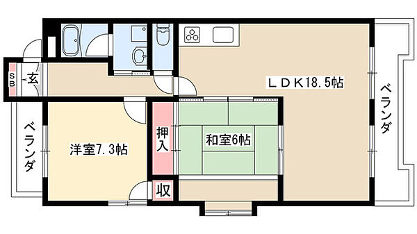 ハイムビーオール II 603｜愛知県名古屋市名東区高柳町(賃貸マンション2LDK・6階・67.82㎡)の写真 その2