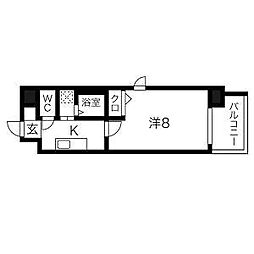 リアライズ記念橋 1Kの間取図画像