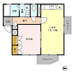 メゾンドエリシオン 1LDKの間取図画像