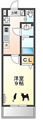 名古屋市東区葵3丁目アパート 1Kの間取図画像