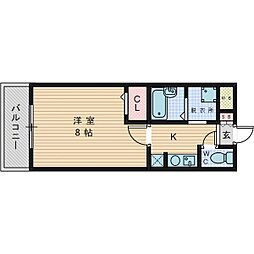 プレズ名古屋田代2 1Kの間取図画像