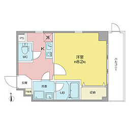 カーサ千種A 1Kの間取図画像