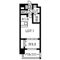 メイクスデザイン上前津 1DKの間取図画像
