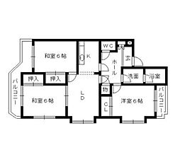 ヴィラサンシャイン2 3LDKの間取図画像