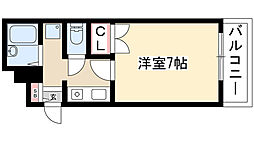 グランパス檀渓 1Kの間取図画像