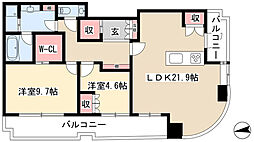 千種タワーヒルズ 2LDKの間取図画像
