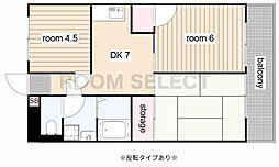臼井ハイツ 3DKの間取図画像