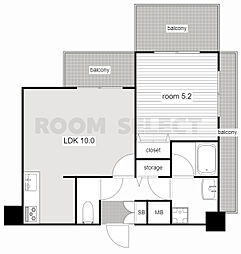 プレサンス桜通アベニュー 1LDKの間取図画像