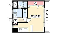 ミラシオン古渡 ワンルームの間取図画像