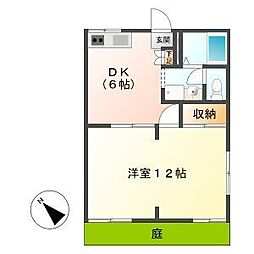 ドミール長久手A 1DKの間取図画像