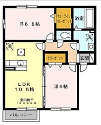 サンセールメゾン 2LDKの間取図画像