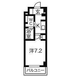 アーデン春岡 1Kの間取図画像