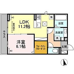 セレスティア荒子四丁目 1LDKの間取図画像