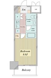 レジディア高岳 1Kの間取図画像