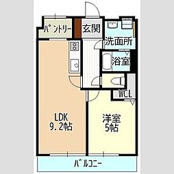 榊原ビル 1LDKの間取図画像