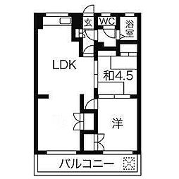 プリミエール平和が丘 2LDKの間取図画像