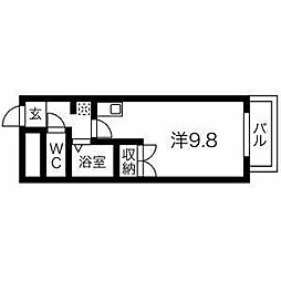 エステイタスAS-17 ワンルームの間取図画像