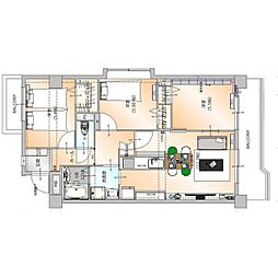 クレッセンド清水ヶ岡 3LDKの間取図画像