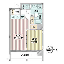 レインボーピア記念橋 1LDKの間取図画像