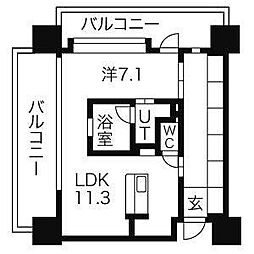アーデン泉プレミア 1LDKの間取図画像