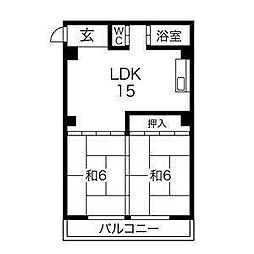 ギャラントビル 2LDKの間取図画像