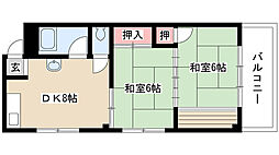 一社相互ビル 2DKの間取図画像