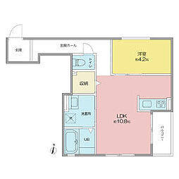VILLA桜山 1LDKの間取図画像