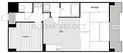 松原メイトマンション 2DKの間取図画像