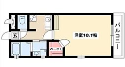 K2OKASANB.参番館 1Kの間取図画像