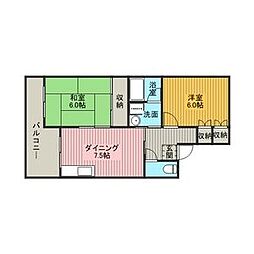 プチロワイヤルサトウ 2DKの間取図画像