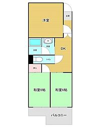 第二日吉ビル 3DKの間取図画像