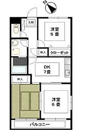 ハピネス細米 3DKの間取図画像
