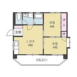 エトワール藤 2LDKの間取図画像