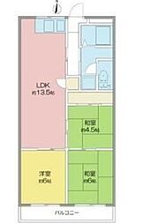コーポかとう 3LDKの間取図画像