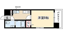 プレサンスmiu新栄 1Kの間取図画像