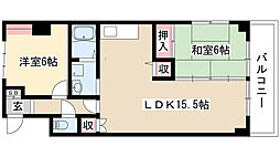 サンハイツ松井 2LDKの間取図画像