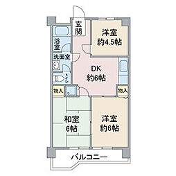 レジデンスオーミ 3DKの間取図画像