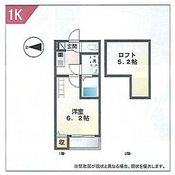 リバティー則武 ワンルームの間取図画像