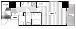 エステムコート名古屋新栄アクシス 1Kの間取図画像