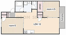メゾンハッシャ・KA 2LDKの間取図画像