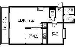 グリーンハイツ名東 2LDKの間取図画像