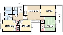 UR都市機構アーバンドエル猪高台 4LDKの間取図画像