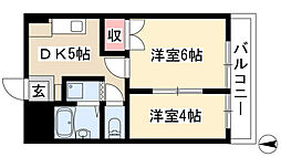 コーポ川原 2DKの間取図画像