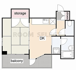グレースホリベ5 1DKの間取図画像