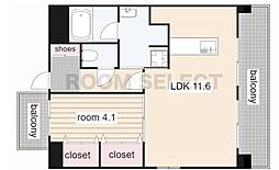 メゾンドオーキッド 1LDKの間取図画像