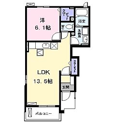 アイランド・ヴィレッジ1 1LDKの間取図画像