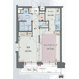 プレサンス名古屋STATIONアブソリュート 1LDKの間取図画像