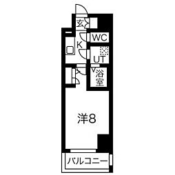 エスリード泉プライム 1Kの間取図画像