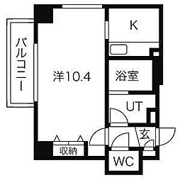 プロシード金山 1Kの間取図画像